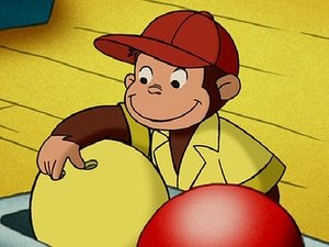 Ciekawski George Małpka gra w kręgle