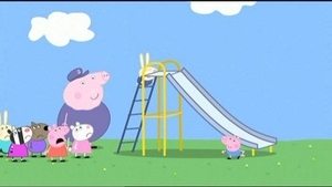 Świnka Peppa Dziadek na placu zabaw